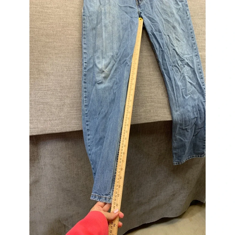 Levi's 505 Jeans Mens 33x32 Blue Denim Light Wash Mid Rise Regular Fit Straight